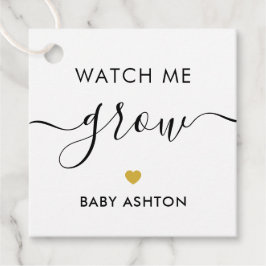 Kijk hoe ik groei, Plant Baby shower Label, goud Bedankjes Labels