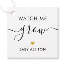 Kijk hoe ik groei, Plant Baby shower Label, goud