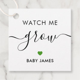 Kijk hoe ik groei, Plant Baby shower Label, groen Bedankjes Labels