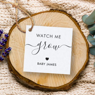 Kijk hoe ik groei, Plant Baby shower Label, Kraft Bedankjes Labels