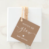 Kijk hoe ik groei, Plant Baby shower Label, Kraft Bedankjes Labels (In situ)