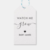 Kijk hoe ik groei, Plant Baby shower Label, Kraft Cadeaulabel (Voorkant)