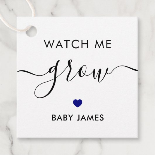 Kijk hoe ik groei, Plant Baby shower Label, marine Bedankjes Labels (Voorkant)