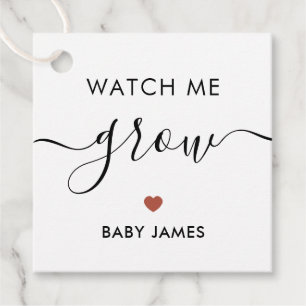 Kijk hoe ik groei, Plant Baby shower Label, Terrac Bedankjes Labels