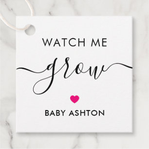 Kijk hoe ik groei, Plant Baby shower Label, warm r Bedankjes Labels