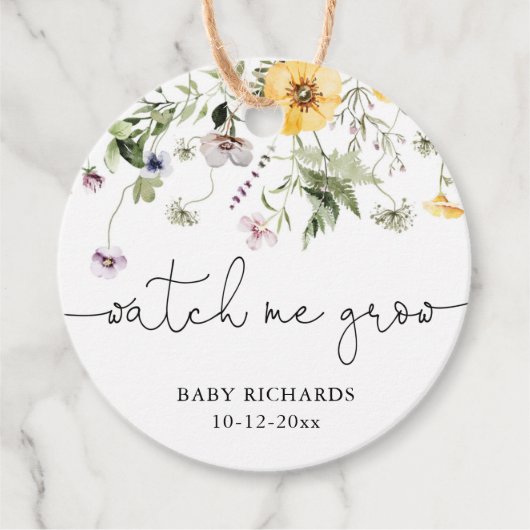 Kijk hoe ik groei Wilde bloem lavendel paars Bedankjes Labels (Voorkant)