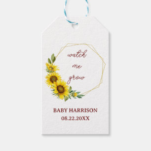 Kijk hoe ik groei Zonnebloem Baby Shower Rustieke Cadeaulabel