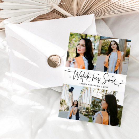 Kijk hoe ze vliegt Multi Foto Witte Grad Aankondiging