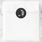 Kijk Hond Grappige Schildpad met een Priesterhoed Ronde Sticker (Tas)