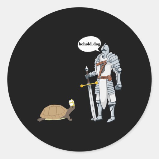 Kijk Hond Grappige Schildpad met een Priesterhoed Ronde Sticker (Voorkant)