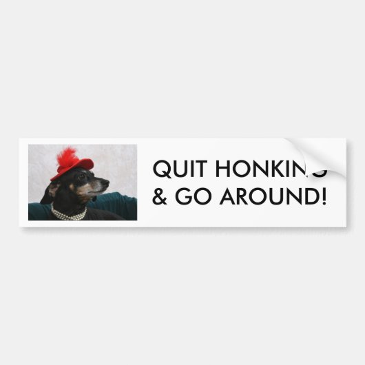 KIJK HONKEN EN GAAN ROND! BUMPERSTICKER (Voorkant)