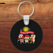 Kijk Horrorfilms Halloween Grappig Spook Skelet Sleutelhanger (Voorkant)
