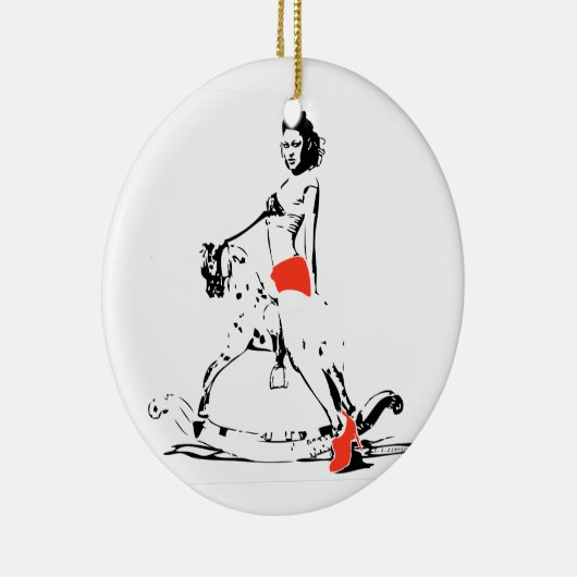 KIJK HORSE MEISJE! KERAMISCH ORNAMENT (Rechts)