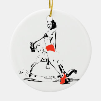 KIJK HORSE MEISJE! KERAMISCH ORNAMENT