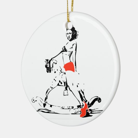 KIJK HORSE MEISJE! KERAMISCH ORNAMENT (Links)