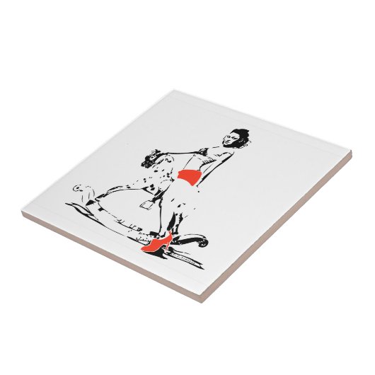 KIJK HORSE MEISJE! TEGELTJE (Zijkant)