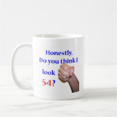 Kijk ik 54? koffiemok (Links)
