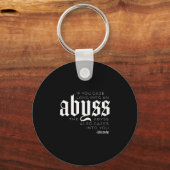 Kijk in de afgrond Nietzsche Quote - klik op Fit Sleutelhanger (Voorkant)