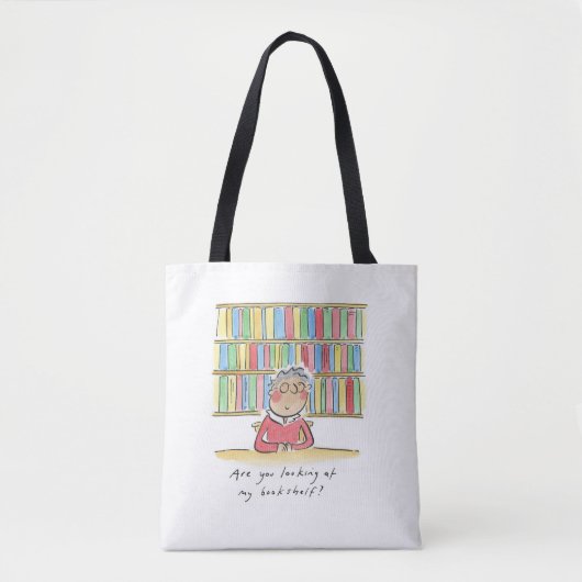 Kijk je naar mijn boekenplank? tote bag (Voorkant)