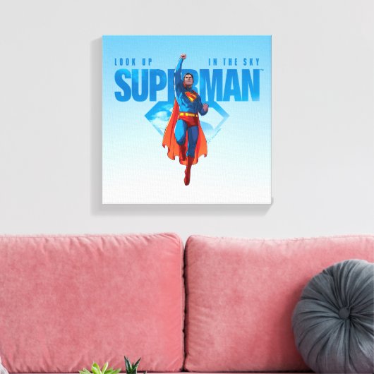Kijk maar, het is Superman Canvas Afdruk (Insitu (Woonkamer))