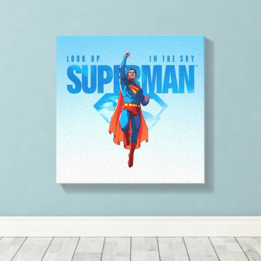 Kijk maar, het is Superman Canvas Afdruk (Insitu (Houten vloer))