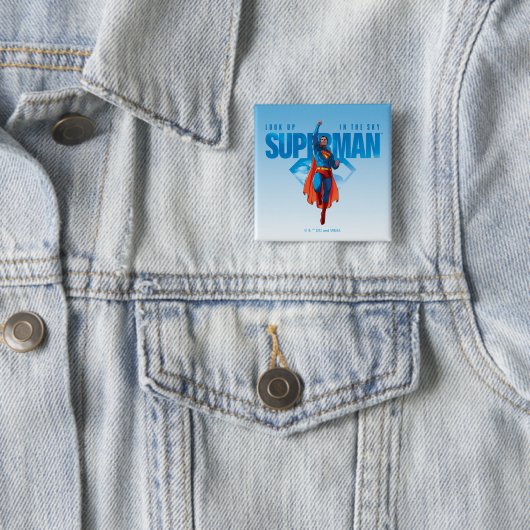 Kijk maar, het is Superman Vierkante Button 5,1 Cm (In situ)
