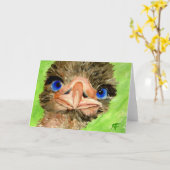 Kijk maar naar Ostrich Wenskaart Kaart (Gele Bloem)
