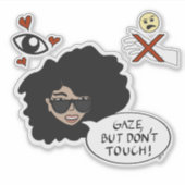 Kijk, maar raak Sticker niet aan (doorzichtig) (Voorkant)