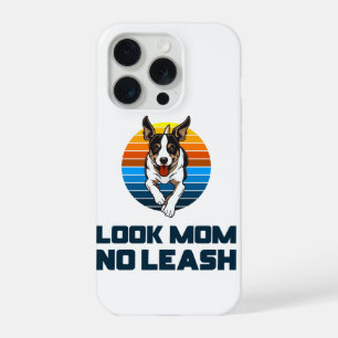 Kijk Mam Geen Hondenas Grappig Retro Hond Mama Cad iPhone 15 Pro Case