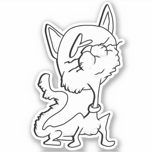 KIJK ME GEKKE CAT2 STICKER (Voorkant)