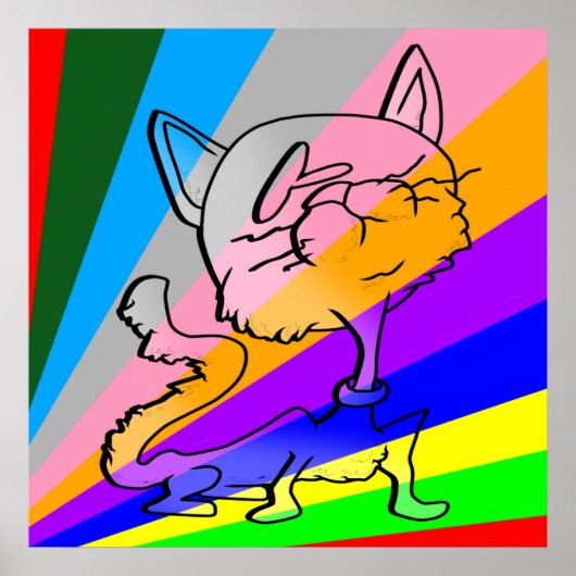 KIJK ME GEKKE CAT POSTER (Voorkant)