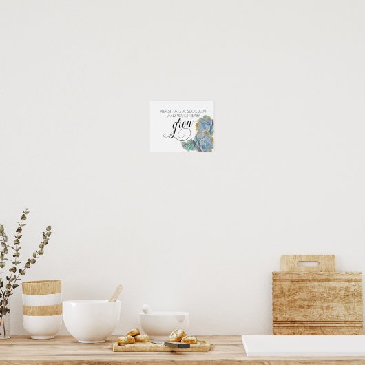 KIJK ME GROEI, BABY SHOWER, VOORSCHOT, SUCCULTUREL POSTER (Keuken)