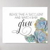 KIJK ME GROEI, BABY SHOWER, VOORSCHOT, SUCCULTUREL POSTER (Voorkant)