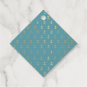 Kijk me groeien blauwe nautische anker jongen bedankjes labels (Achterkant)