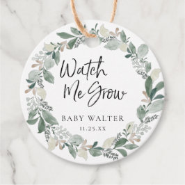Kijk me groeien | Eucalyptus Baby shower Favor Tag Bedankjes Labels