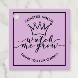 Kijk me groeien Lila en zwart koninklijke gunst Bedankjes Labels
