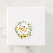 Kijk me groeien Zonnebloem Baby shower Plant Potza Bedankjes Labels (In situ)