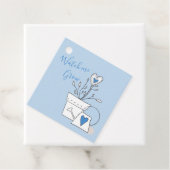 Kijk me kweken Plant cadeau blauw Baby shower Bedankjes Labels (In situ)