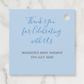 Kijk me kweken Plant cadeau blauw Baby shower Bedankjes Labels (Achterkant)