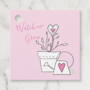 Kijk me kweken Plant cadeau roze Baby shower Bedankjes Labels