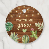 Kijk me kweken rustieke Baby shower cactussen cact Bedankjes Labels (Achterkant)