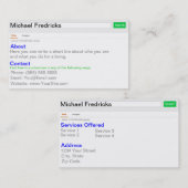 Kijk me op! visitekaartje (Voorkant / Achterkant)