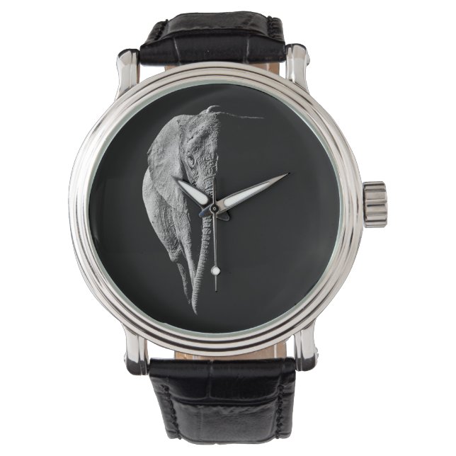 Kijk met African Elephant Horloge (Voorkant)
