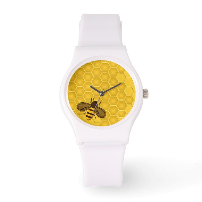 Kijk met Golden Honeycomb en Honeybee Horloge (Voorkant)