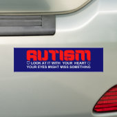 Kijk met je hart naar autisme bumpersticker (Op auto)