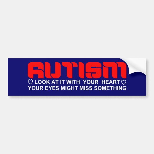 Kijk met je hart naar autisme bumpersticker (Voorkant)