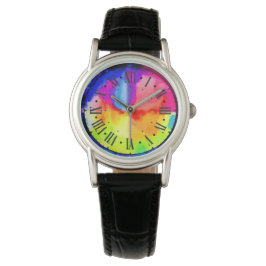 Kijk met kleurrijke wijzerplaat horloge