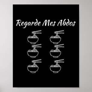 Kijk Mijn Abs Humor Bodybuilding Funny Noodles Noo Poster