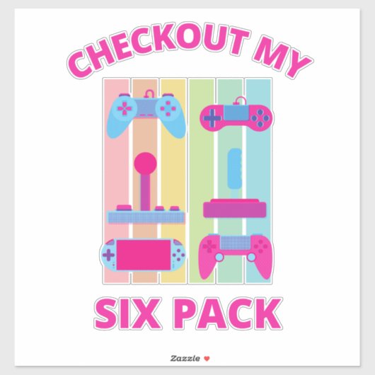 KIJK MIJN ZES PACK-gamer UIT Sticker (Vel)