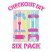 KIJK MIJN ZES PACK-gamer UIT Sticker (Voorkant)